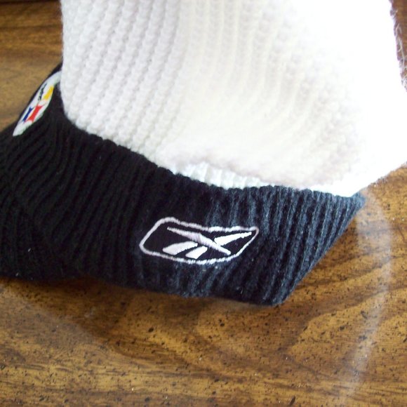 VINTAGE Pittsburgh Steelers Beanie Player White Knit NWT Reebok - Picture 4 of 8